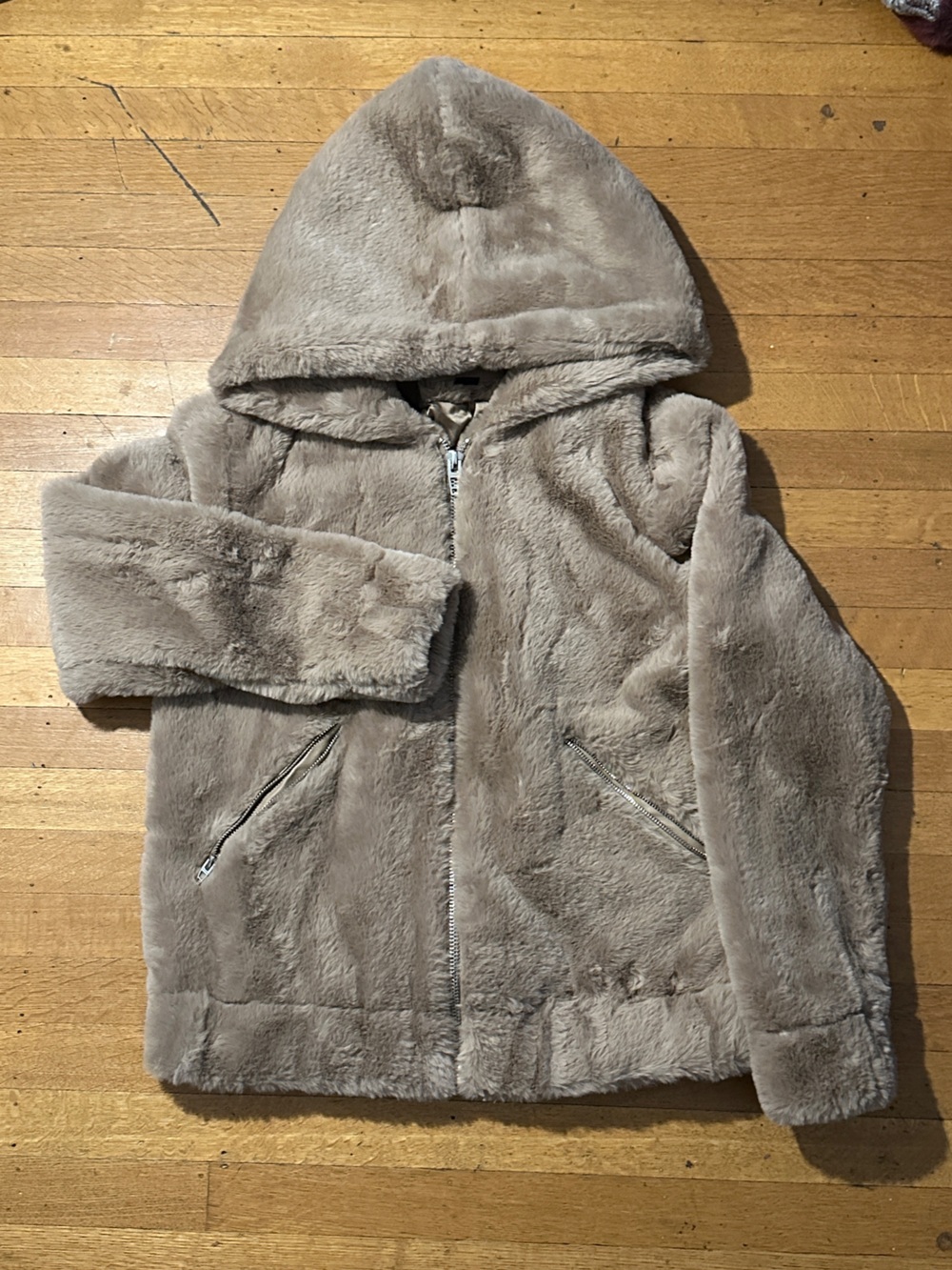 BLANKNYC Taupe Faux Fur Jacket